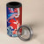 Hawaiian and Japanese Together 4 in 1 Can Cooler Tumbler The Whale and Koi Fish with Hinomaru and Lei