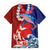 Hawaiian and Japanese Together Family Matching Short Sleeve Bodycon Dress and Hawaiian Shirt The Whale and Koi Fish with Hinomaru and Lei