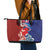 Hawaiian and Japanese Together Leather Tote Bag The Whale and Koi Fish with Hinomaru and Lei