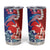 Hawaiian and Japanese Together Tumbler Cup The Whale and Koi Fish with Hinomaru and Lei