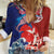 Hawaiian and Japanese Together Women Casual Shirt The Whale and Koi Fish with Hinomaru and Lei