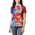 Hawaiian and Japanese Together Women Polo Shirt The Whale and Koi Fish with Hinomaru and Lei