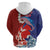 Hawaiian and Japanese Together Zip Hoodie The Whale and Koi Fish with Hinomaru and Lei