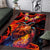 Hawaiian Turtle with Volcanic Eruption Area Rug Hibiscus Lei and Lava Flow an Abstract Texture