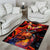 Hawaiian Turtle with Volcanic Eruption Area Rug Hibiscus Lei and Lava Flow an Abstract Texture