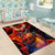 Hawaiian Turtle with Volcanic Eruption Area Rug Hibiscus Lei and Lava Flow an Abstract Texture