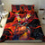 Hawaiian Turtle with Volcanic Eruption Bedding Set Hibiscus Lei and Lava Flow an Abstract Texture