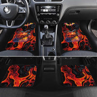 Hawaiian Turtle with Volcanic Eruption Car Mats Hibiscus Lei and Lava Flow an Abstract Texture LT03 Set 4pcs Black - Polynesian Pride