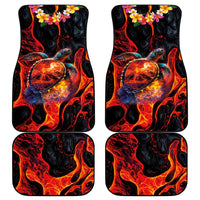 Hawaiian Turtle with Volcanic Eruption Car Mats Hibiscus Lei and Lava Flow an Abstract Texture LT03 - Polynesian Pride