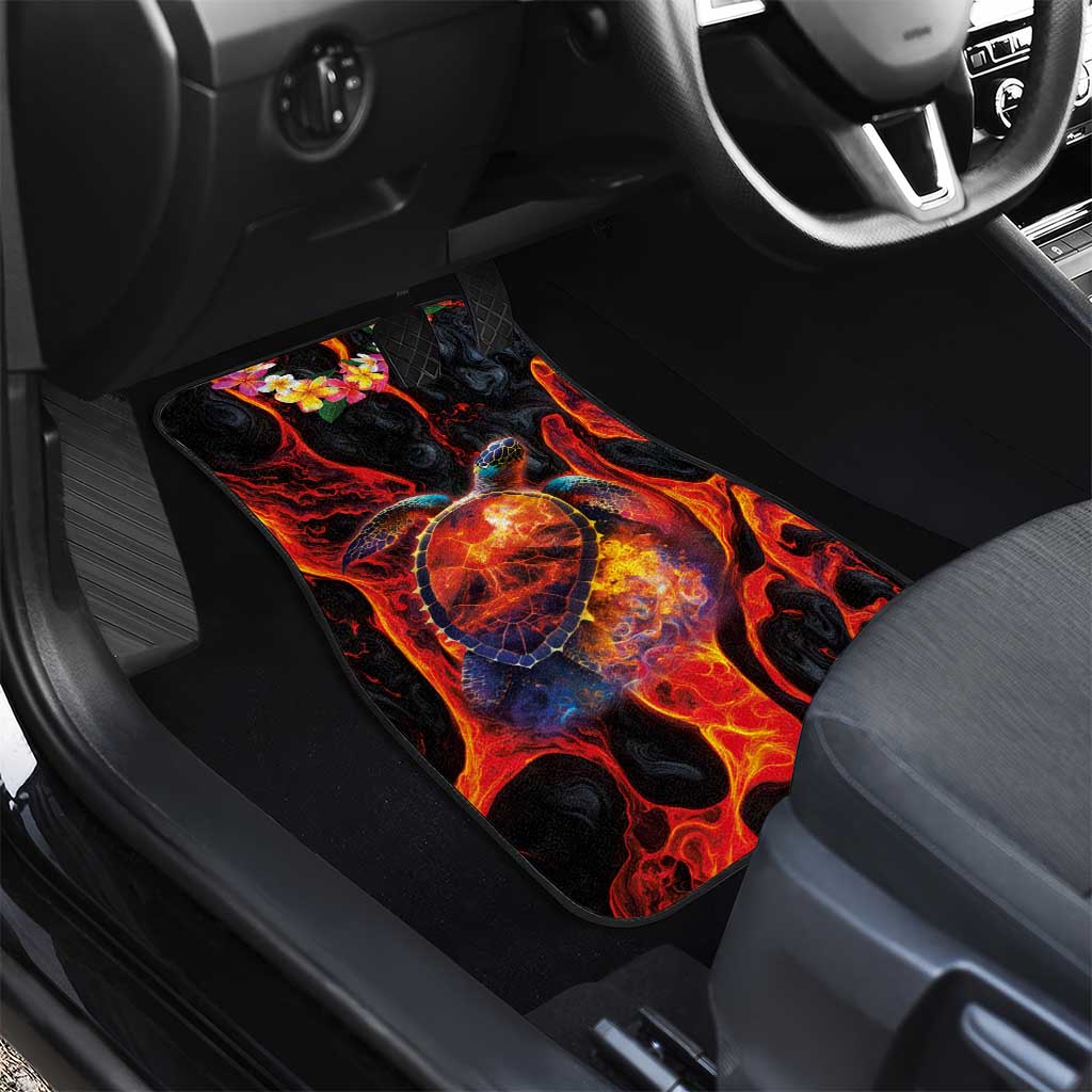 Hawaiian Turtle with Volcanic Eruption Car Mats Hibiscus Lei and Lava Flow an Abstract Texture LT03 - Polynesian Pride
