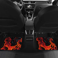 Hawaiian Turtle with Volcanic Eruption Car Mats Hibiscus Lei and Lava Flow an Abstract Texture LT03 Set 2pcs - Back Black - Polynesian Pride