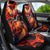 Hawaiian Turtle with Volcanic Eruption Car Seat Cover Hibiscus Lei and Lava Flow an Abstract Texture