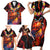 Hawaiian Turtle with Volcanic Eruption Family Matching Short Sleeve Bodycon Dress and Hawaiian Shirt Hibiscus Lei and Lava Flow an Abstract Texture