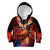 Hawaiian Turtle with Volcanic Eruption Kid Hoodie Hibiscus Lei and Lava Flow an Abstract Texture