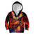 Hawaiian Turtle with Volcanic Eruption Kid Hoodie Hibiscus Lei and Lava Flow an Abstract Texture