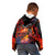 Hawaiian Turtle with Volcanic Eruption Kid Hoodie Hibiscus Lei and Lava Flow an Abstract Texture