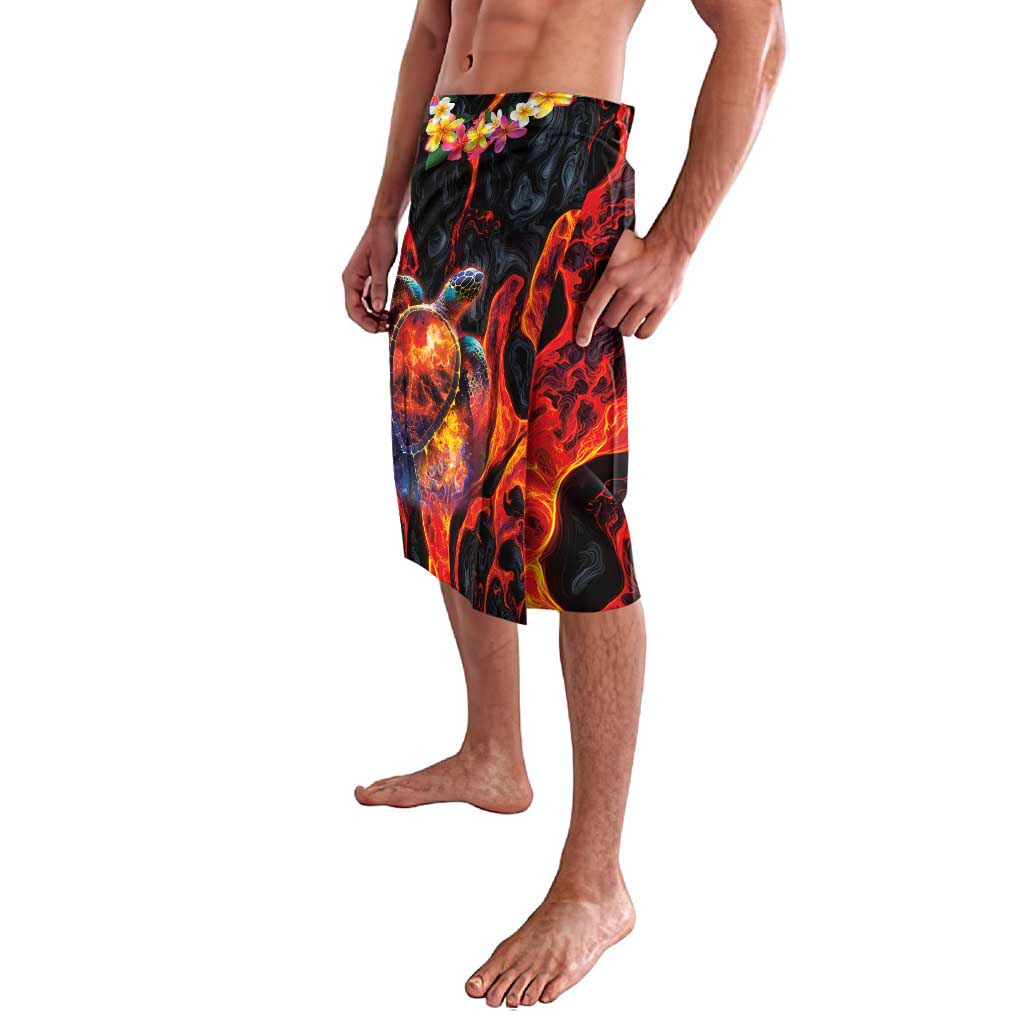 Hawaiian Turtle with Volcanic Eruption Lavalava Hibiscus Lei and Lava Flow an Abstract Texture LT03 - Polynesian Pride