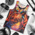 Hawaiian Turtle with Volcanic Eruption Men Tank Top Hibiscus Lei and Lava Flow an Abstract Texture