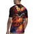 Hawaiian Turtle with Volcanic Eruption Rugby Jersey Hibiscus Lei and Lava Flow an Abstract Texture