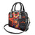 Hawaiian Turtle with Volcanic Eruption Shoulder Handbag Hibiscus Lei and Lava Flow an Abstract Texture