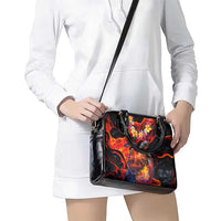 Hawaiian Turtle with Volcanic Eruption Shoulder Handbag Hibiscus Lei and Lava Flow an Abstract Texture LT03 - Polynesian Pride