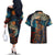 New Zealand Soldier ANZAC Day Couples Matching Off The Shoulder Long Sleeve Dress and Hawaiian Shirt Silver Fern Starry Night Style LT03 - Polynesian Pride