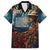 New Zealand Soldier ANZAC Day Family Matching Summer Maxi Dress and Hawaiian Shirt Silver Fern Starry Night Style LT03 Dad's Shirt - Short Sleeve Blue - Polynesian Pride