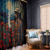 New Zealand Soldier ANZAC Day Window Curtain Silver Fern Starry Night Style LT03 - Polynesian Pride