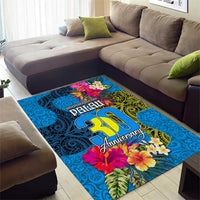 Palau Independence Day Area Rug 1st October 30th Anniversary Polynesian Jungle Flower LT03 - Polynesian Pride