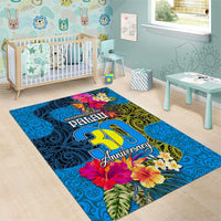 Palau Independence Day Area Rug 1st October 30th Anniversary Polynesian Jungle Flower LT03 - Polynesian Pride