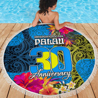 Palau Independence Day Beach Blanket 1st October 30th Anniversary Polynesian Jungle Flower LT03 - Polynesian Pride