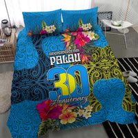 Palau Independence Day Bedding Set 1st October 30th Anniversary Polynesian Jungle Flower LT03 - Polynesian Pride