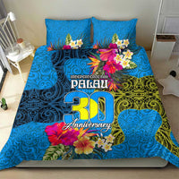 Palau Independence Day Bedding Set 1st October 30th Anniversary Polynesian Jungle Flower LT03 - Polynesian Pride