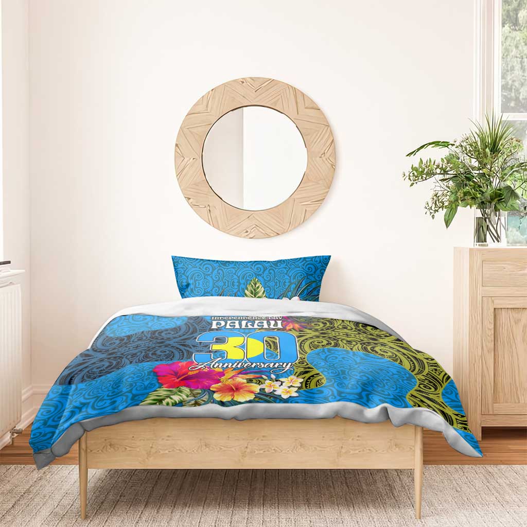 Palau Independence Day Bedding Set 1st October 30th Anniversary Polynesian Jungle Flower LT03 - Polynesian Pride