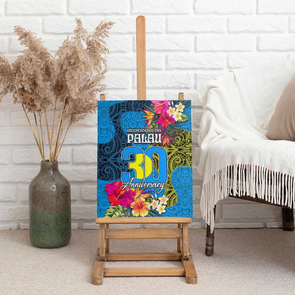 Palau Independence Day Canvas Wall Art 1st October 30th Anniversary Polynesian Jungle Flower LT03 - Polynesian Pride