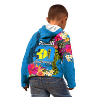 Palau Independence Day Kid Hoodie 1st October 30th Anniversary Polynesian Jungle Flower LT03 - Polynesian Pride