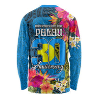Palau Independence Day Long Sleeve Shirt 1st October 30th Anniversary Polynesian Jungle Flower LT03 - Polynesian Pride