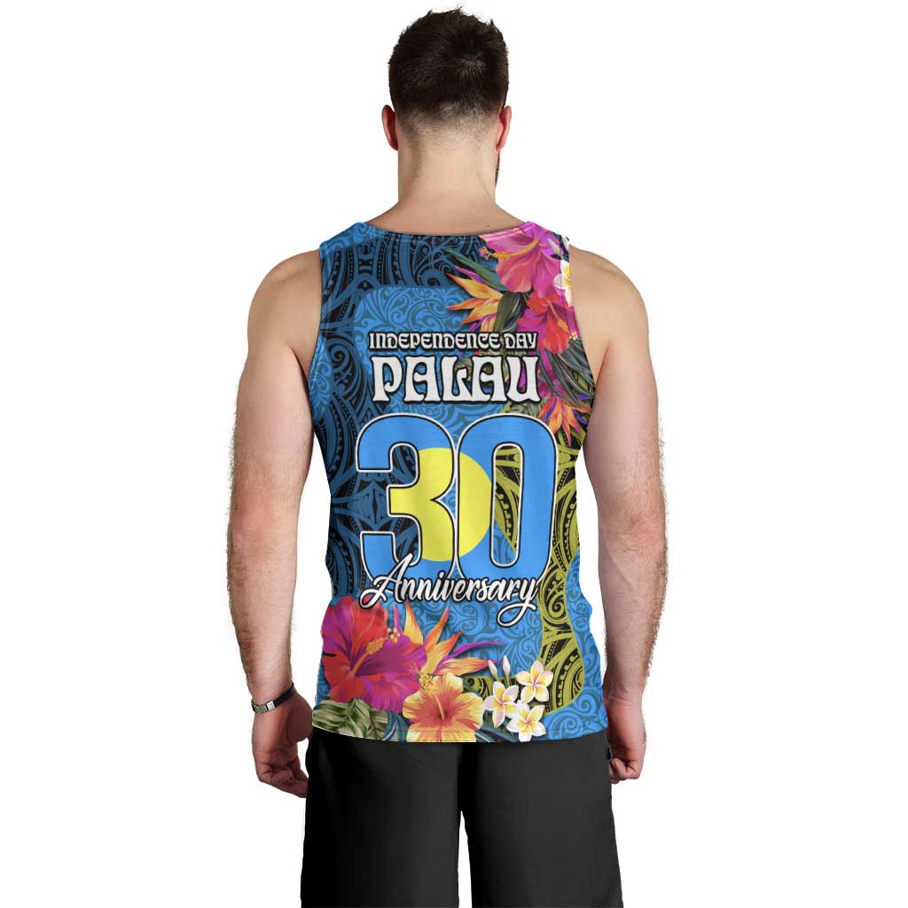 Palau Independence Day Men Tank Top 1st October 30th Anniversary Polynesian Jungle Flower LT03 - Polynesian Pride