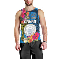 Palau Independence Day Men Tank Top 1st October 30th Anniversary Polynesian Jungle Flower LT03 - Polynesian Pride