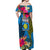 Palau Independence Day Off Shoulder Maxi Dress 1st October 30th Anniversary Polynesian Jungle Flower