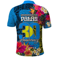 Palau Independence Day Polo Shirt 1st October 30th Anniversary Polynesian Jungle Flower LT03 - Polynesian Pride