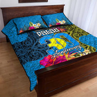 Palau Independence Day Quilt Bed Set 1st October 30th Anniversary Polynesian Jungle Flower LT03 - Polynesian Pride