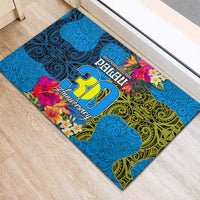 Palau Independence Day Rubber Doormat 1st October 30th Anniversary Polynesian Jungle Flower LT03 - Polynesian Pride