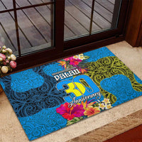 Palau Independence Day Rubber Doormat 1st October 30th Anniversary Polynesian Jungle Flower LT03 - Polynesian Pride