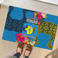 Palau Independence Day Rubber Doormat 1st October 30th Anniversary Polynesian Jungle Flower LT03 - Polynesian Pride