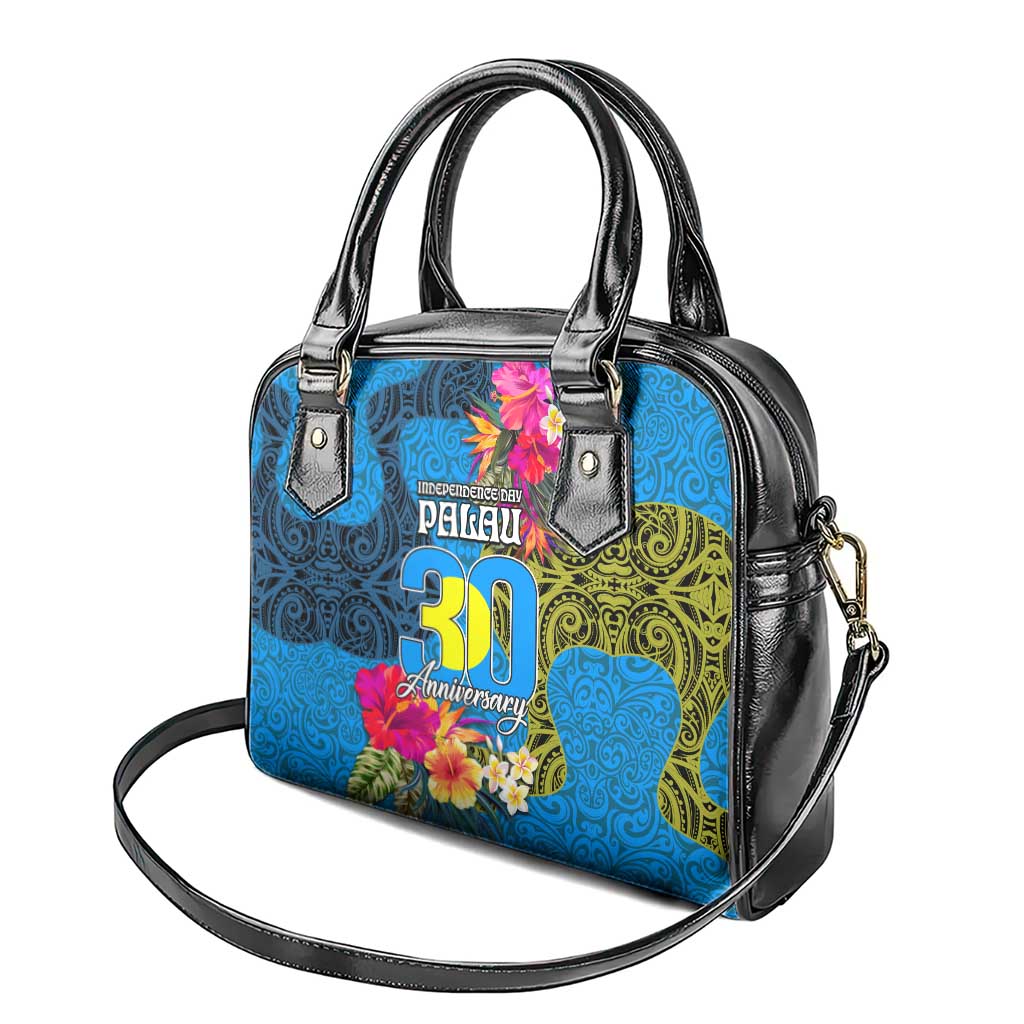 Palau Independence Day Shoulder Handbag 1st October 30th Anniversary Polynesian Jungle Flower LT03 - Polynesian Pride