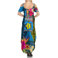 Palau Independence Day Summer Maxi Dress 1st October 30th Anniversary Polynesian Jungle Flower LT03 - Polynesian Pride