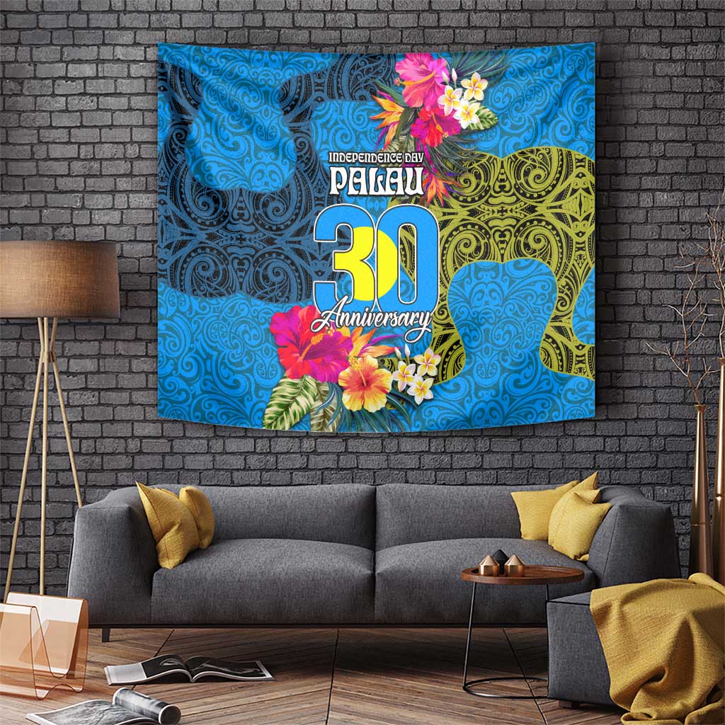 Palau Independence Day Tapestry 1st October 30th Anniversary Polynesian Jungle Flower LT03 - Polynesian Pride