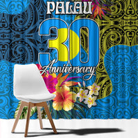 Palau Independence Day Window Curtain 1st October 30th Anniversary Polynesian Jungle Flower LT03 - Polynesian Pride