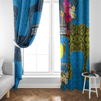 Palau Independence Day Window Curtain 1st October 30th Anniversary Polynesian Jungle Flower LT03 - Polynesian Pride